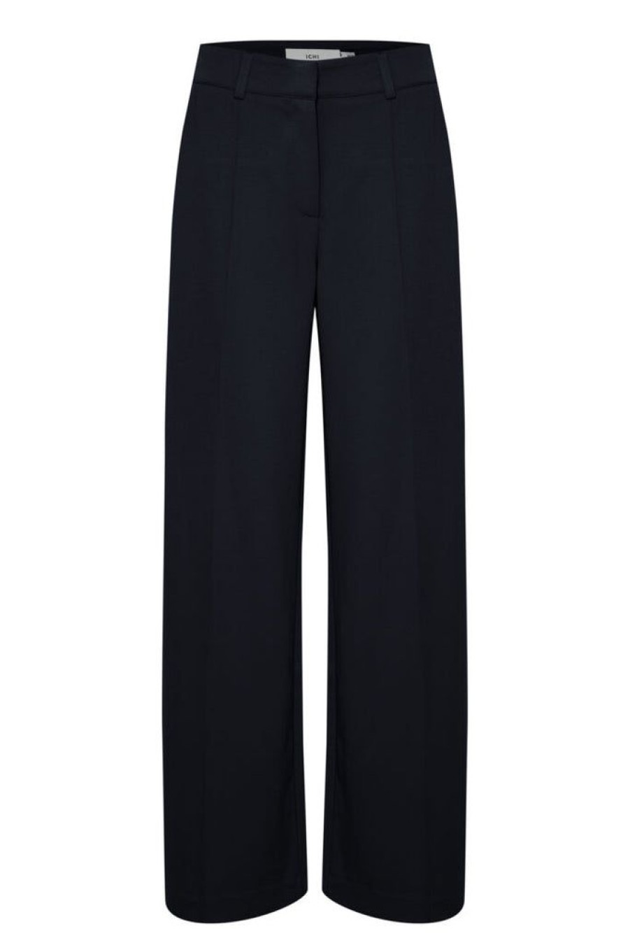 Women The Secret Closet Trousers | Ichi Kate Wide Leg Office Trousers In Black