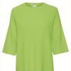 Women The Secret Closet Tops | Ichi Boston 3/4 Sleeve Knit In Parrot Green