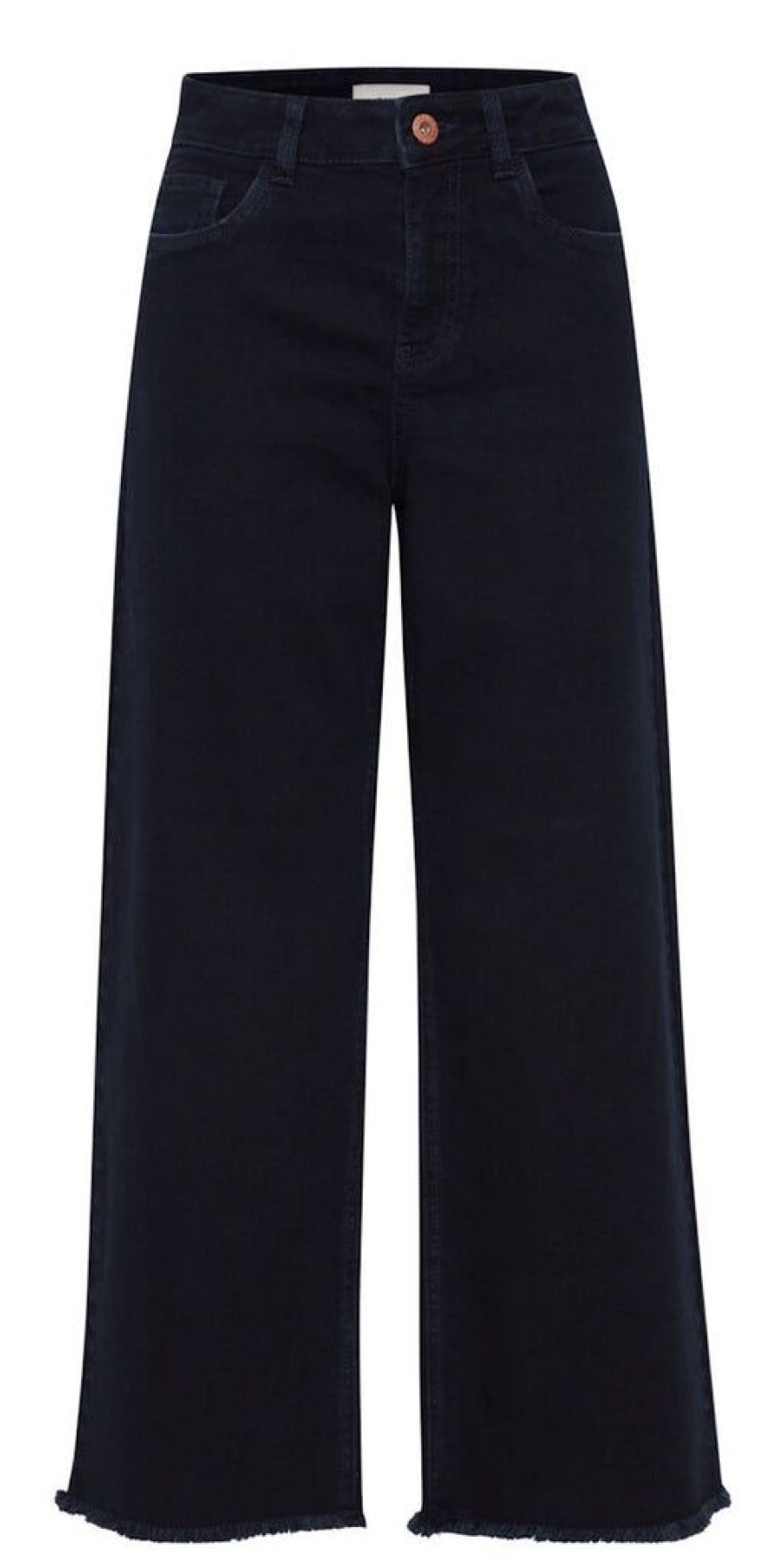 Women The Secret Closet Trousers | Pulz Emma Straight Cropped Jeans In Dark Blue