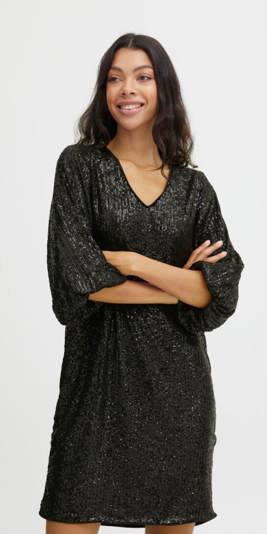 Women The Secret Closet Dresses | B Young Solia V Sequin Dress In Black