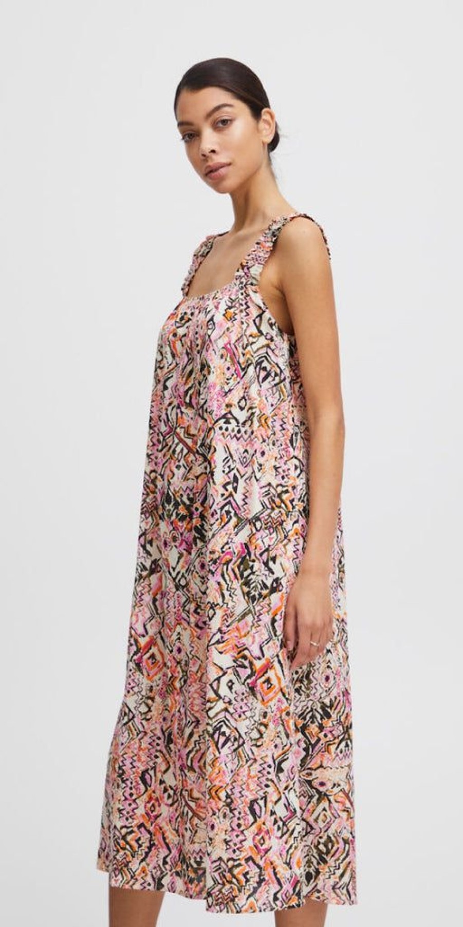 Women The Secret Closet | B Young Gana Long Dress In Begonia Pink Mix