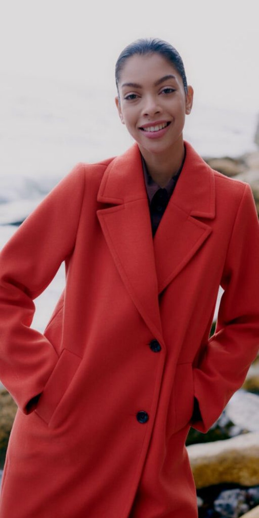 Women The Secret Closet | B Young Cilia Coat In Aurora Red