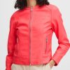 Women The Secret Closet Coats & Jackets | B Young Acom Leather Look Biker In Cayenne