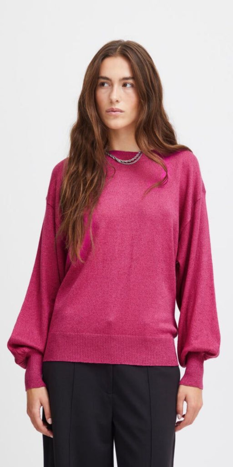 Women The Secret Closet Knitwear | Ichi Mopaz Knit In Festival Fuschia