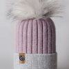 Women The Secret Closet Hats | Luxy Harley Faux Fur 2 Tone Cable Hat In Mauve & Grey