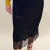 Women The Secret Closet Skirts | Black Satin Animal Jacquard Skirt