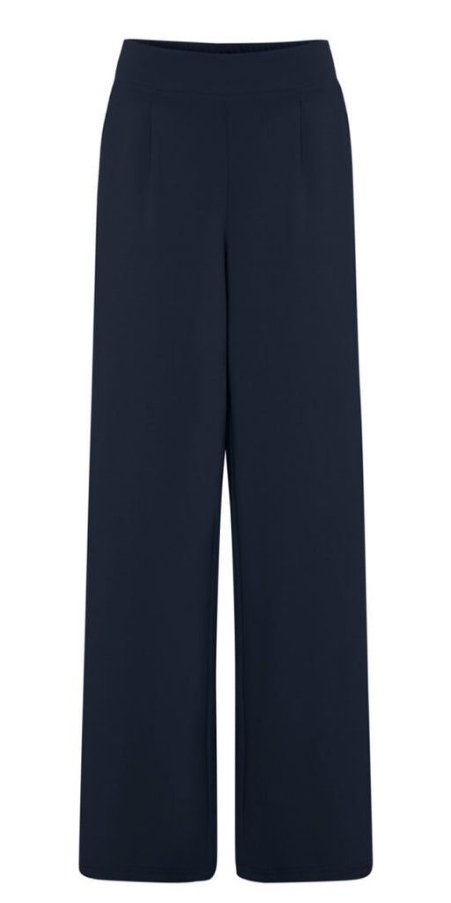 Women The Secret Closet Trousers | Ichi Kate Long Wide Leg Trousers In Total Eclipse