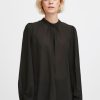 Women The Secret Closet Tops | Ichi Cellani Blouse In Black