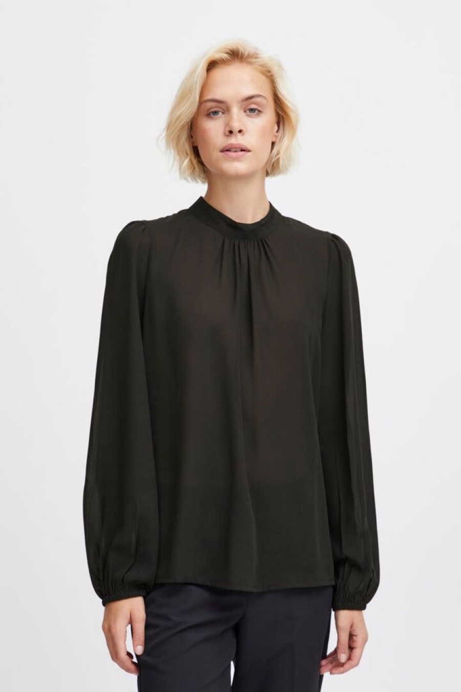 Women The Secret Closet Tops | Ichi Cellani Blouse In Black