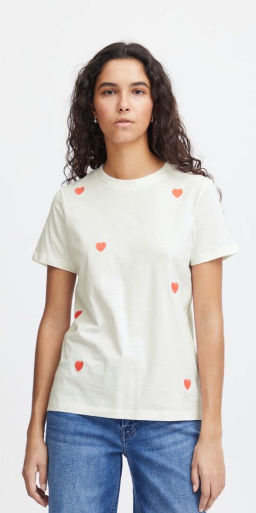 Women The Secret Closet Tops | Ichi Camino T Shirt In Hot Coral