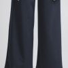 Women The Secret Closet Trousers | Ichi Kate Wide Leg Trousers In Total Eclipse