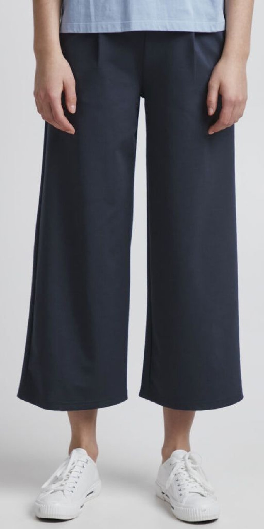 Women The Secret Closet Trousers | Ichi Kate Wide Leg Trousers In Total Eclipse