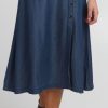 Women The Secret Closet Skirts | Ichi Lambrey Skirt In Dark Blue