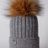 Women The Secret Closet Hats | Luxy Harley Faux Fur Cable Hat In Grey