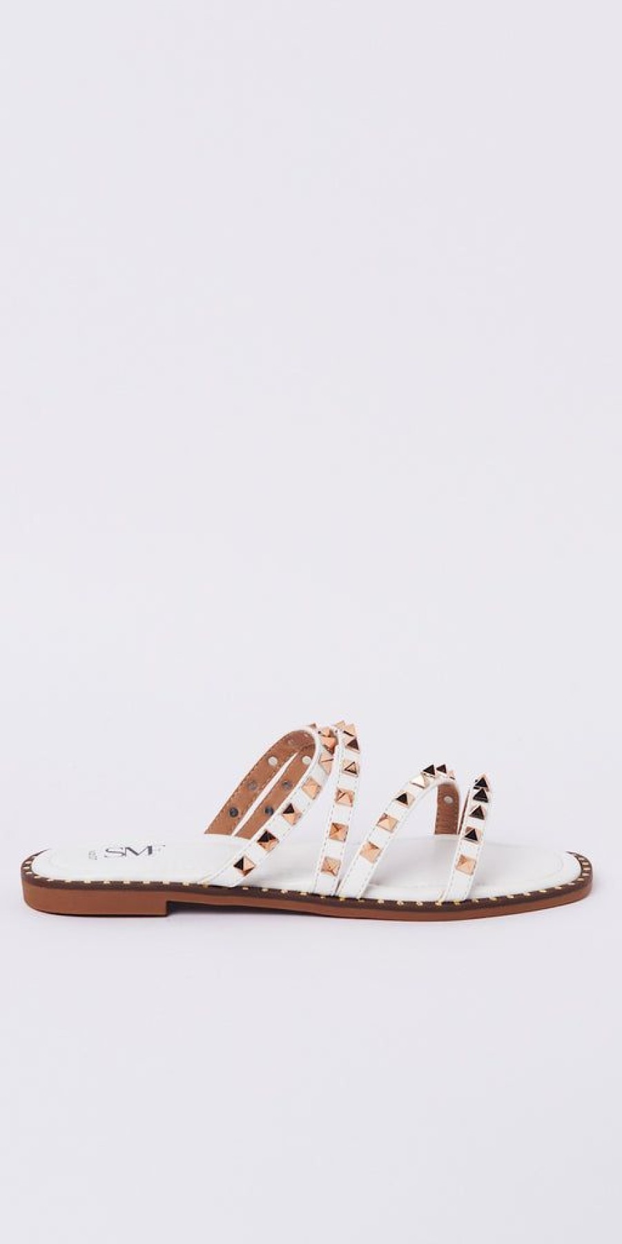 Women The Secret Closet | Studded Strappy Slider In White