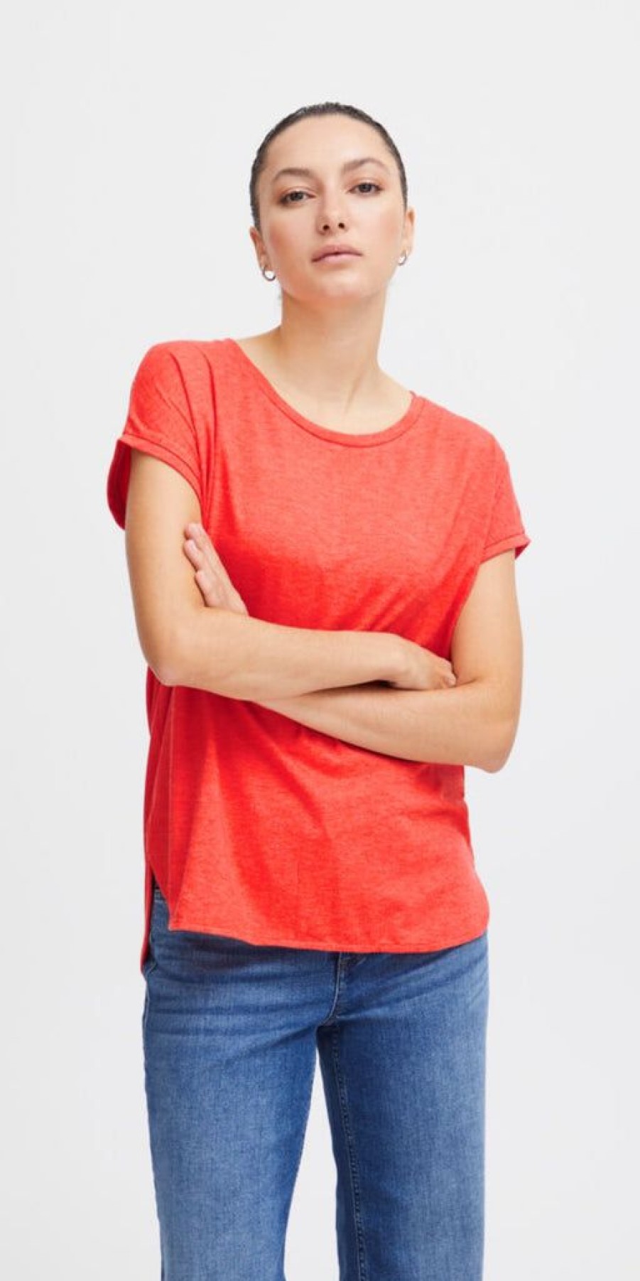 Women The Secret Closet Loungewear | Ichi Rebel T Shirt In Hot Coral