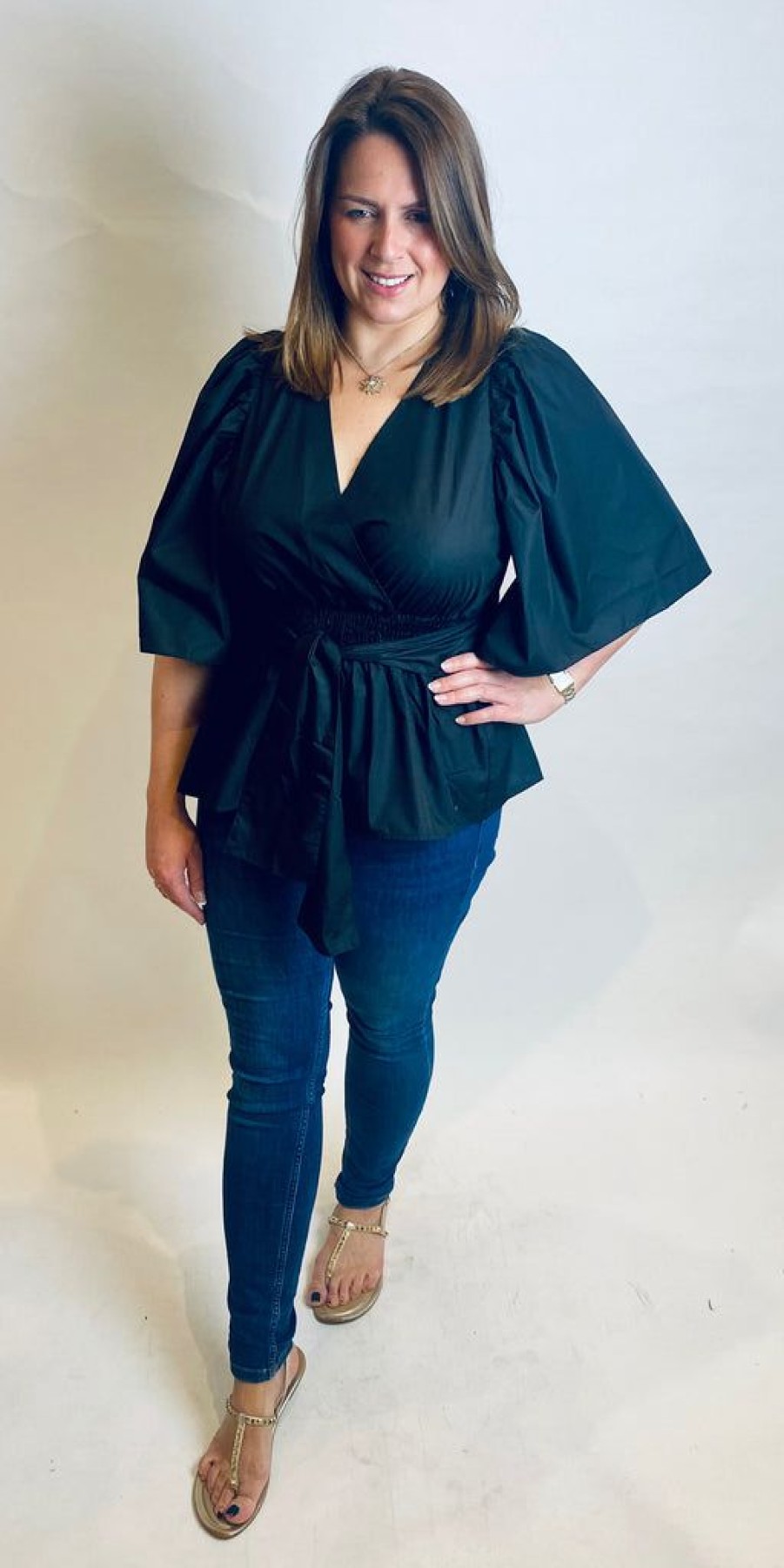 Women The Secret Closet Tops | Smf Kimono Blouse In Black