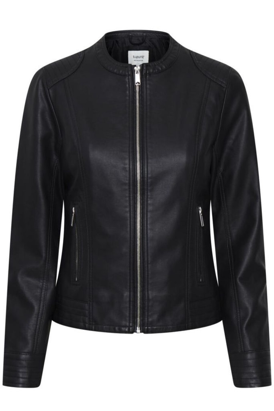 Women The Secret Closet | B Young Acom Leather Look Biker In Black