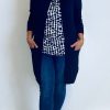 Women The Secret Closet Knitwear | Pulz Sara Longline Cardigan In Blue Marine