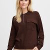 Women The Secret Closet Knitwear | Pulz Sara Polo Pullover In Java Melange