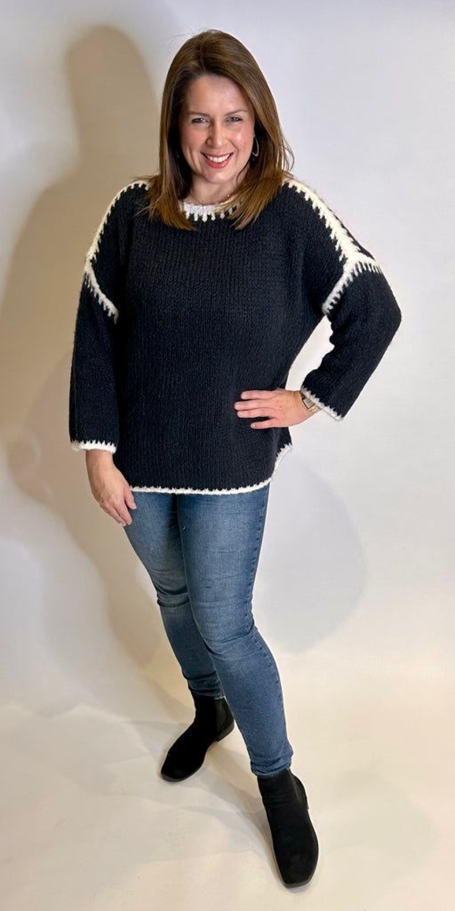 Women The Secret Closet | Boatneck Blanket Stitch Knit