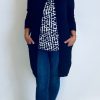 Women The Secret Closet Coats & Jackets | Pulz Sara Longline Cardigan In Blue Marine