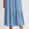 Women The Secret Closet | B Young Lana Long Skirt In Light Blue Denim