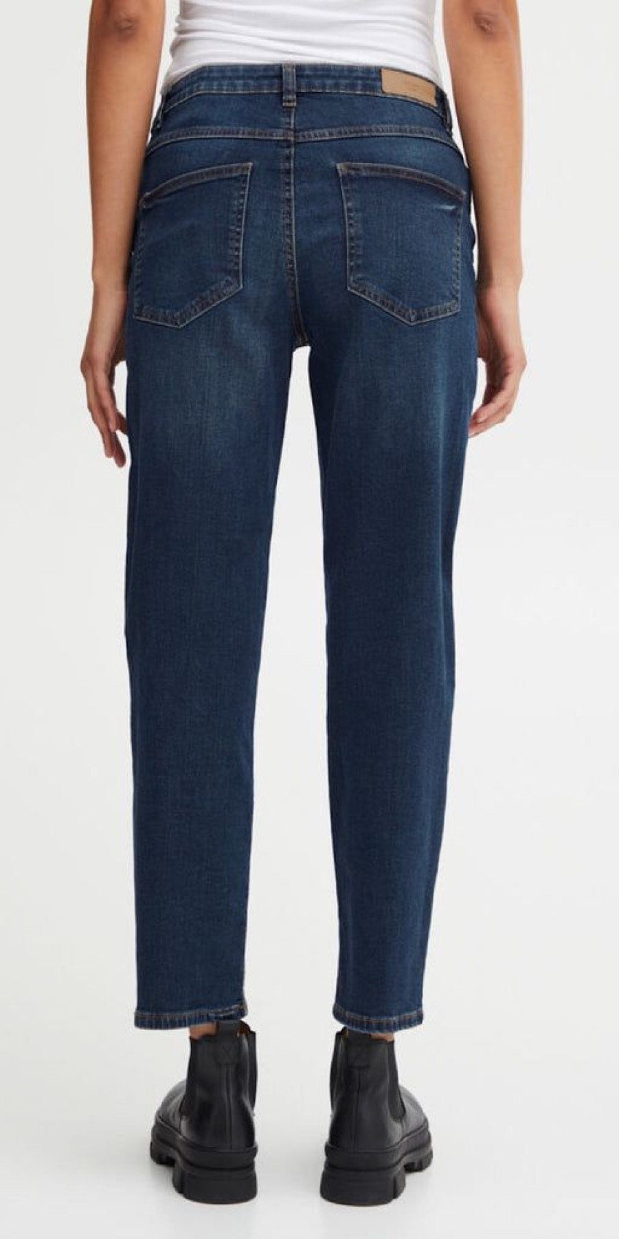 Women The Secret Closet Denim | Ichi Twiggy Raven Cropped Jeans In Dark Blue