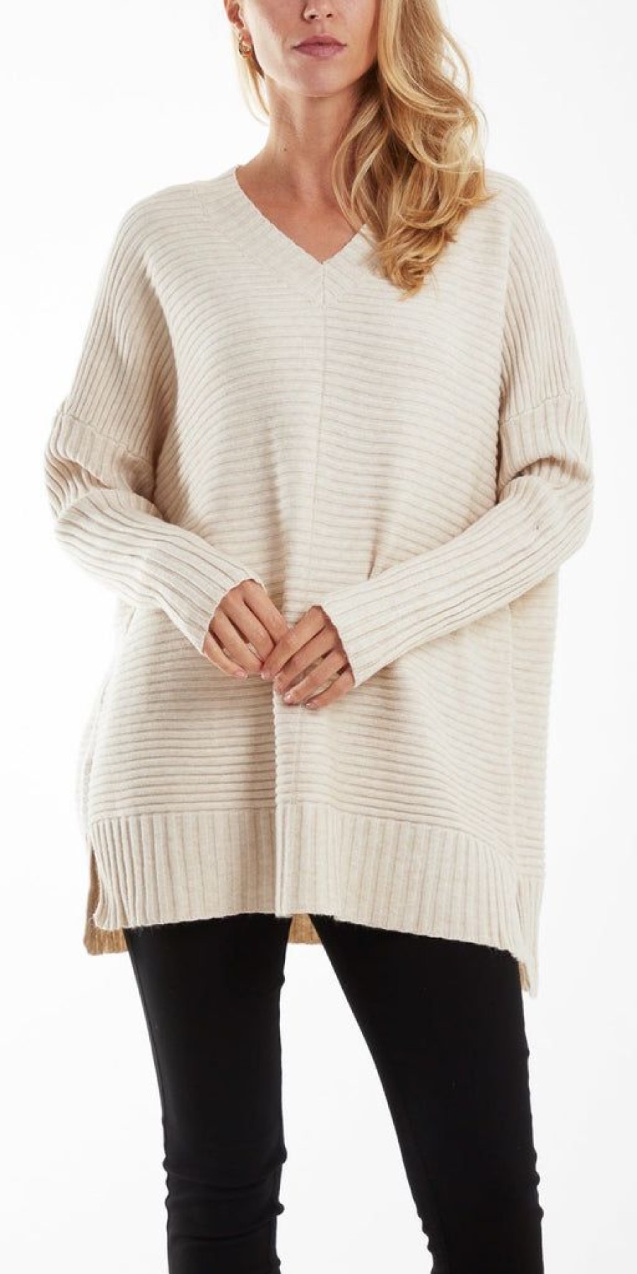 Women The Secret Closet Knitwear | Soft Rib V Neck Knit