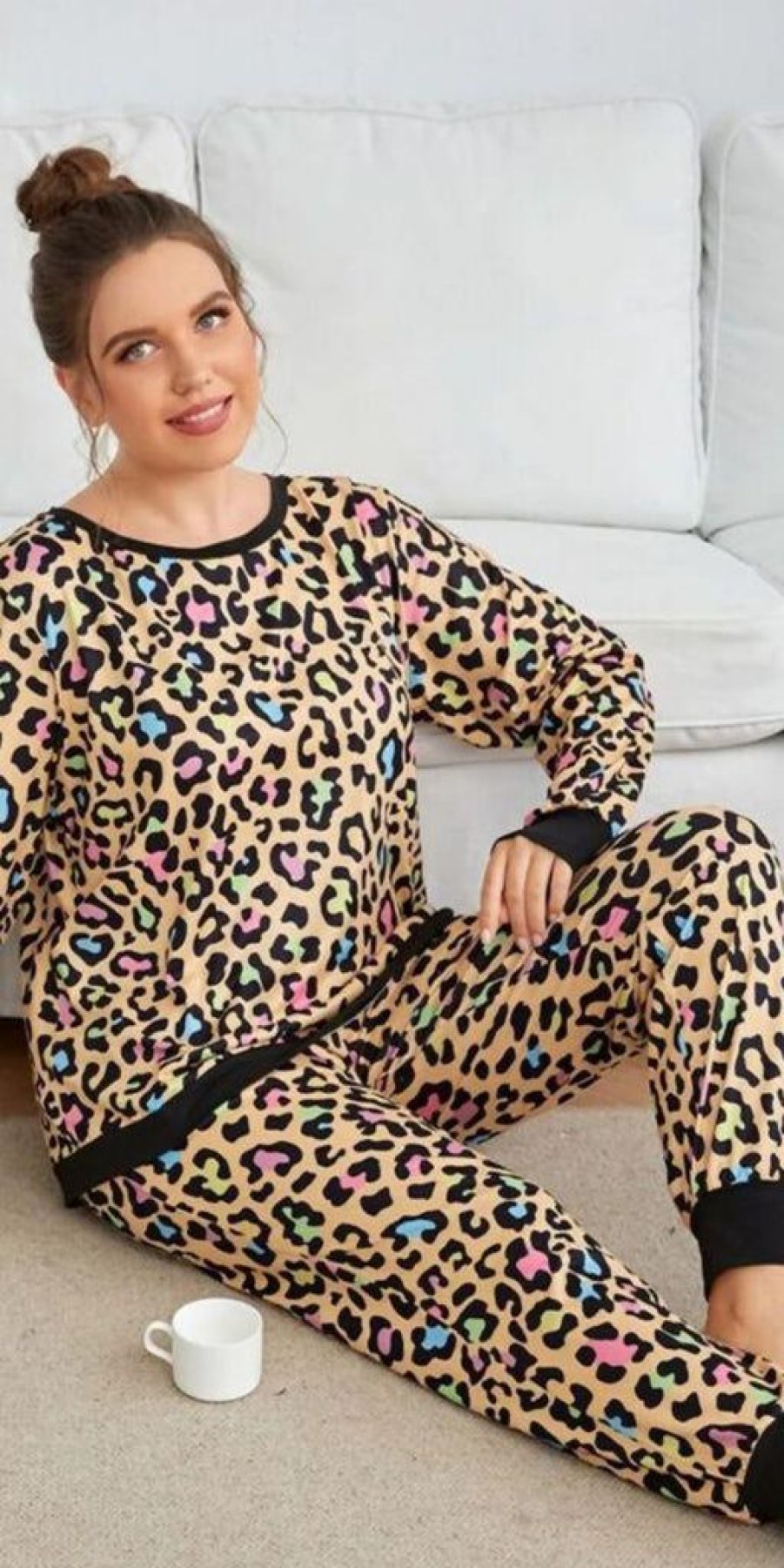 Women The Secret Closet | Vibrant Leopard Lounge Set In Camel