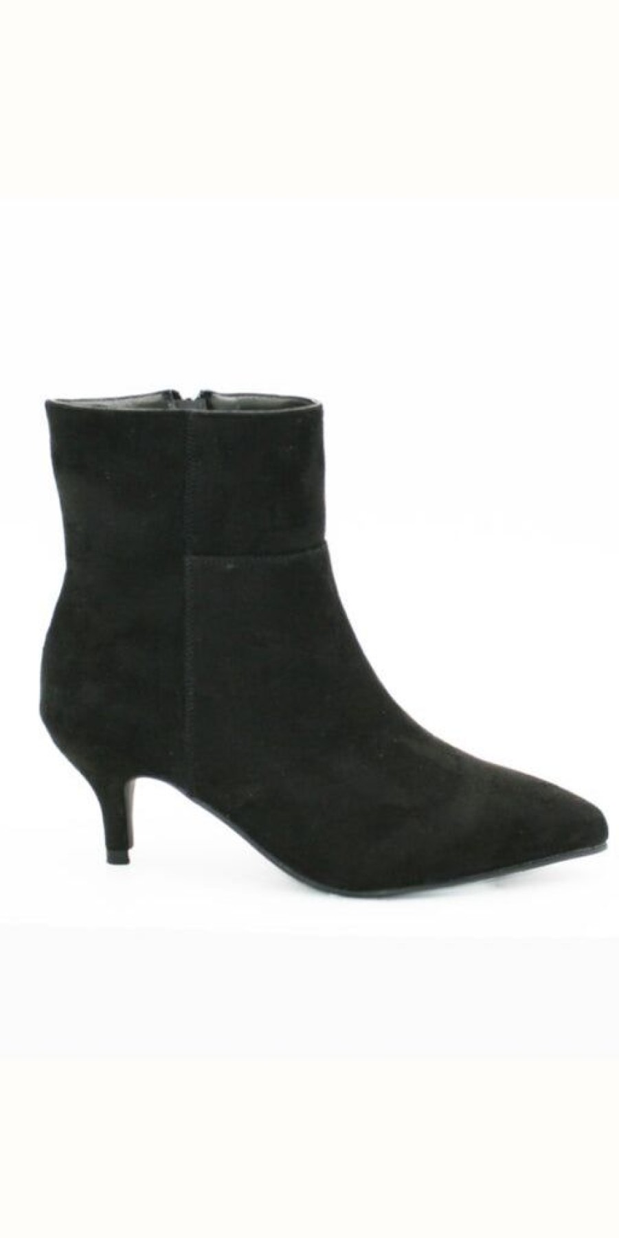 Women The Secret Closet | Black Suede Effect Kitten Heel Boot