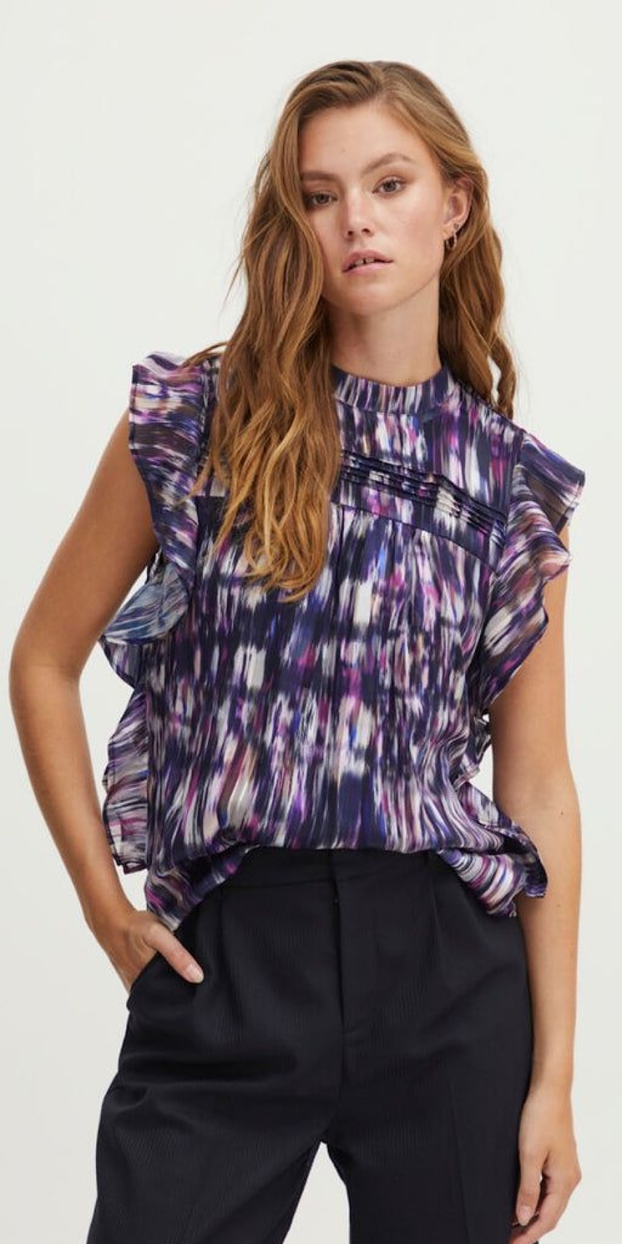 Women The Secret Closet | Pulz Sariah Top In Purple Printed