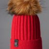 Women The Secret Closet Hats | Luxy Harley Faux Fur Cable Hat In Red