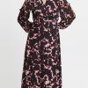 Women The Secret Closet Dresses | Pulz Duffy Dress In Fuschia Black Print