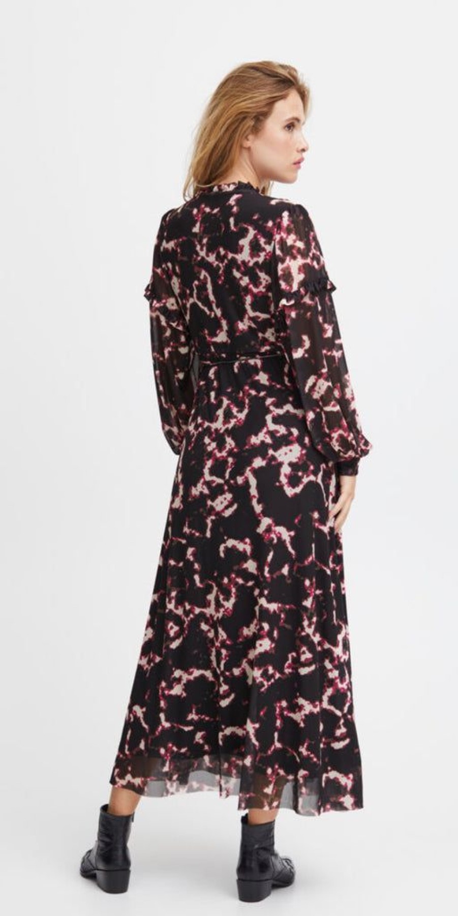 Women The Secret Closet Dresses | Pulz Duffy Dress In Fuschia Black Print