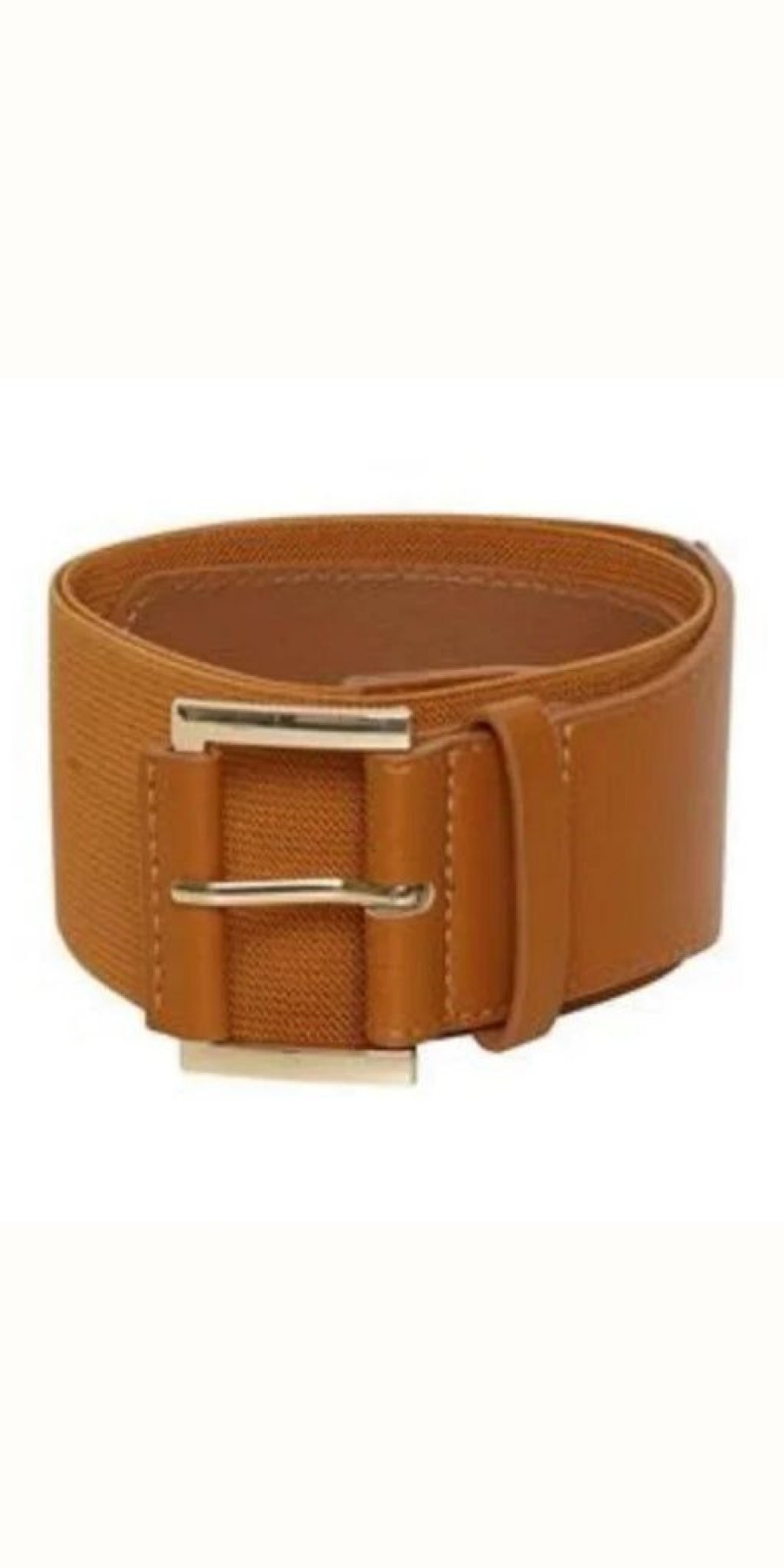 Women The Secret Closet | Ichi Frini Stretch Belt In Cognac