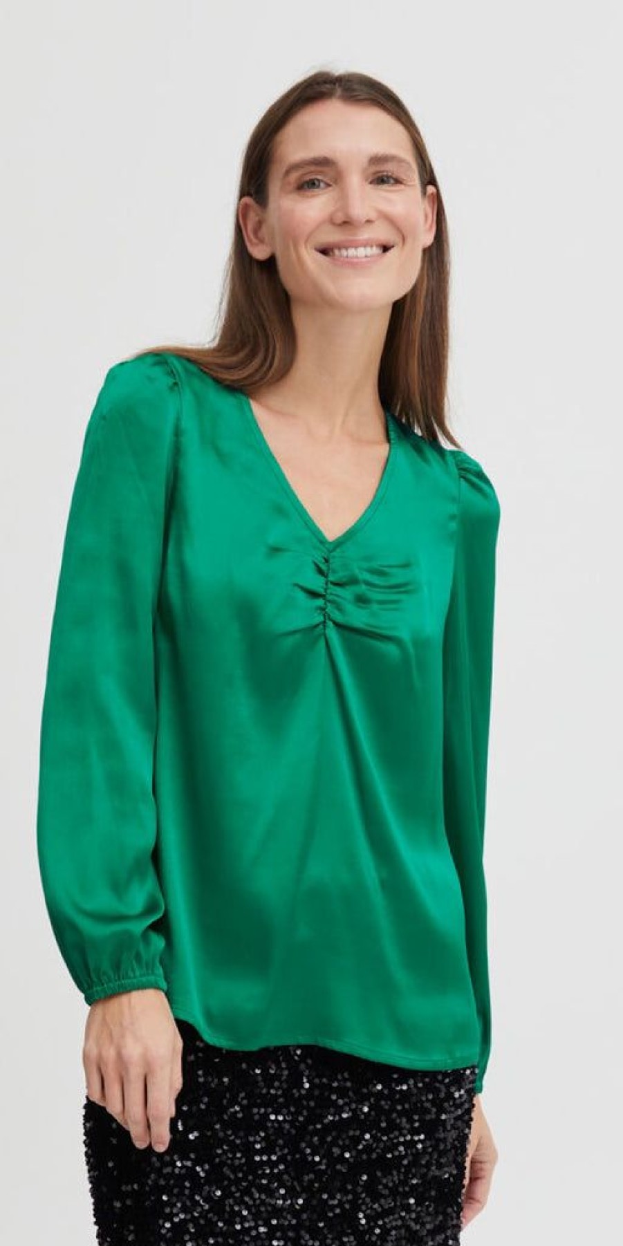 Women The Secret Closet Tops | B Young Jonia Blouse In Ultramarine Green