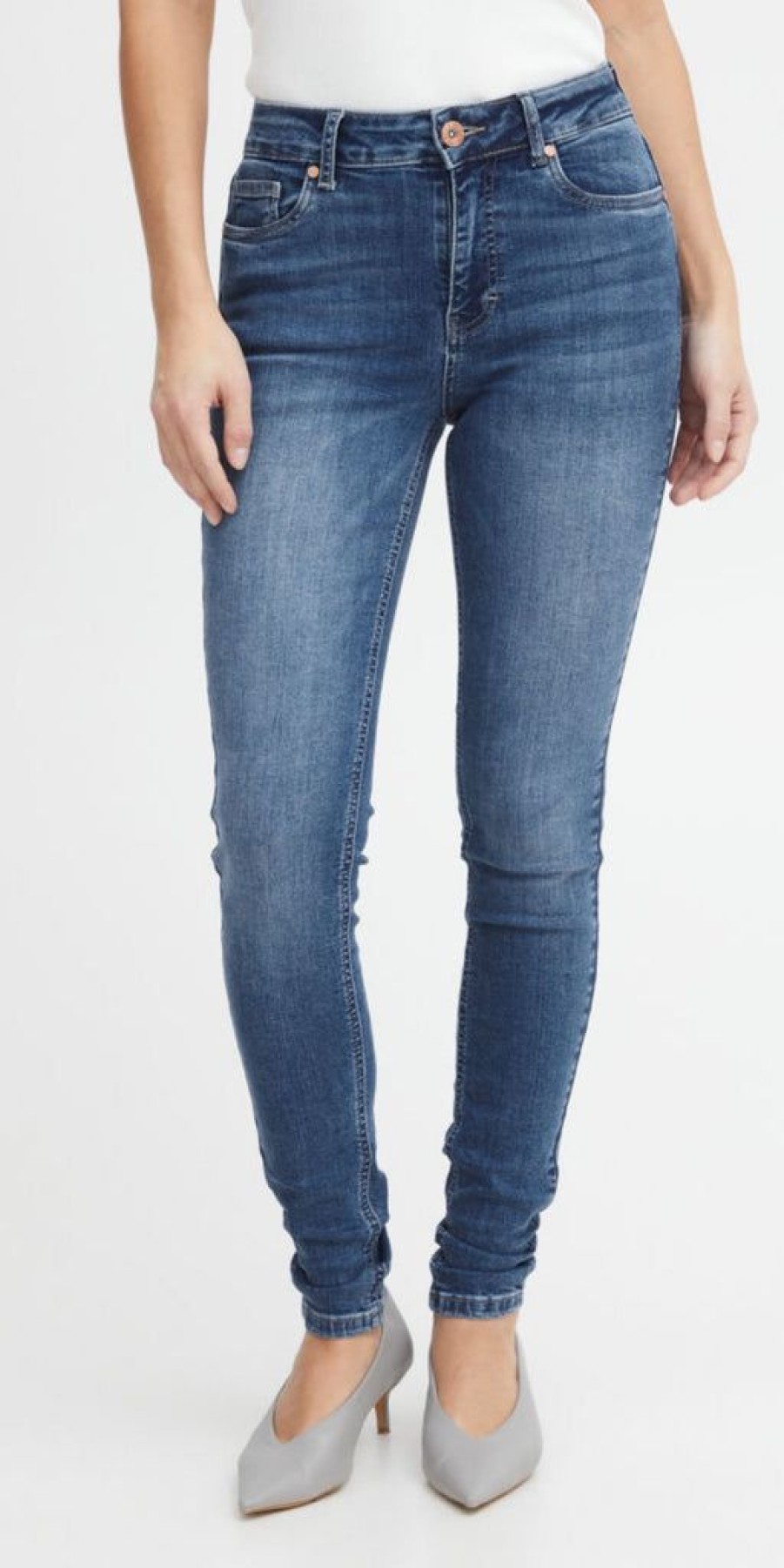 Women The Secret Closet Denim | Pulz Joy High Rise Skinny Jean In Medium Blue (32Inch Leg)