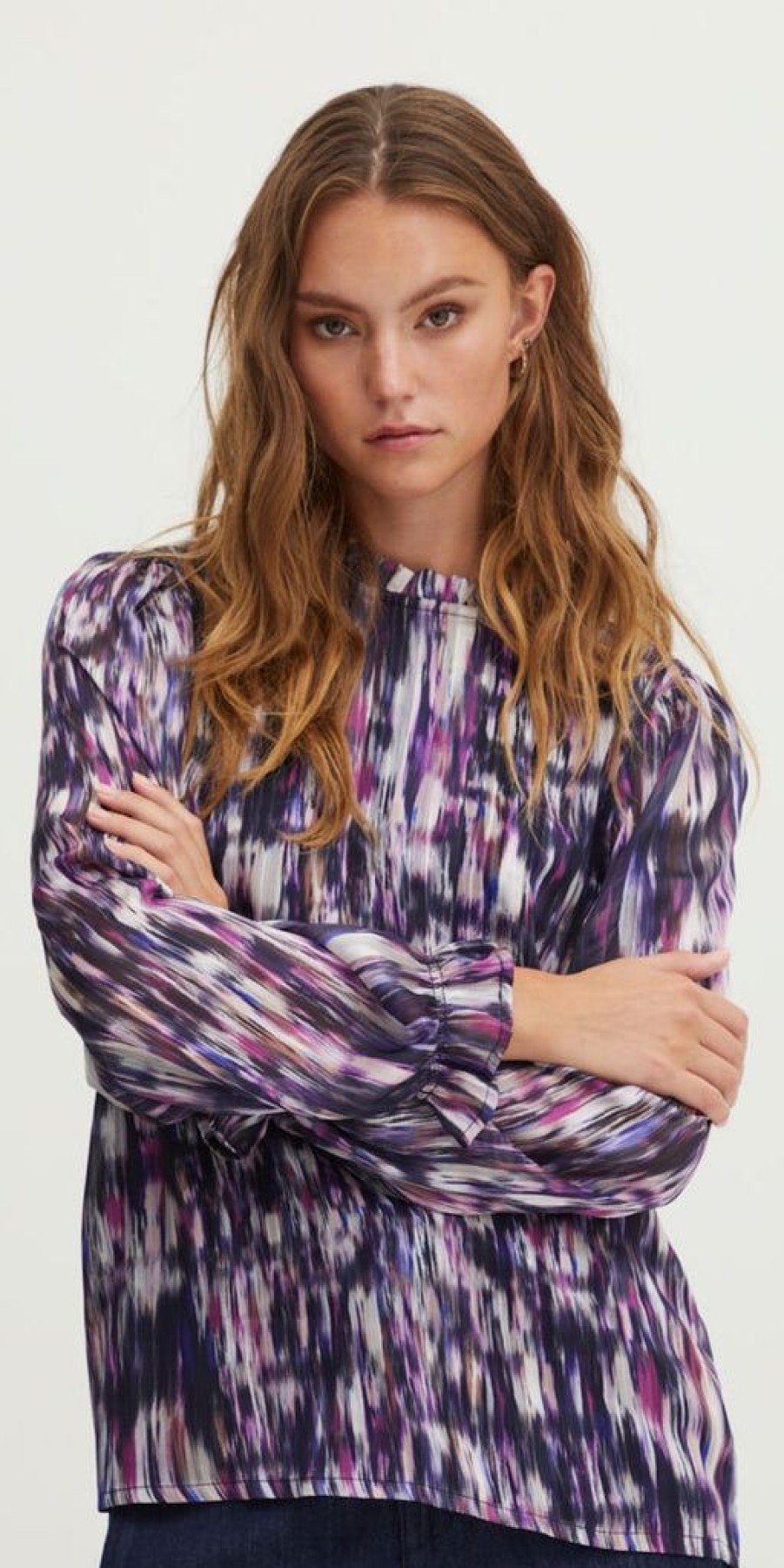 Women The Secret Closet Tops | Pulz Sariah Blouse In Purple Printed