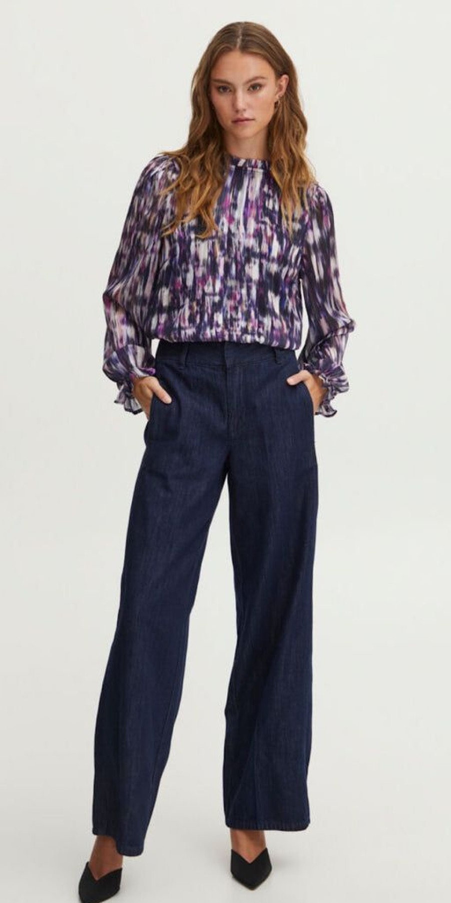 Women The Secret Closet Tops | Pulz Sariah Blouse In Purple Printed