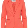 Women The Secret Closet Coats & Jackets | Ichi Kate Blazer In Hot Coral