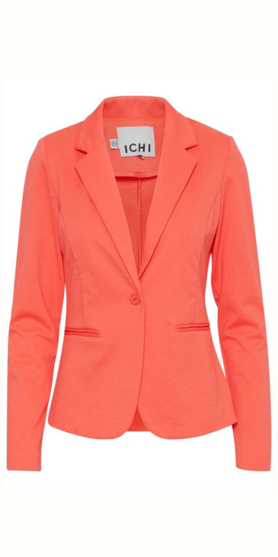 Women The Secret Closet Coats & Jackets | Ichi Kate Blazer In Hot Coral