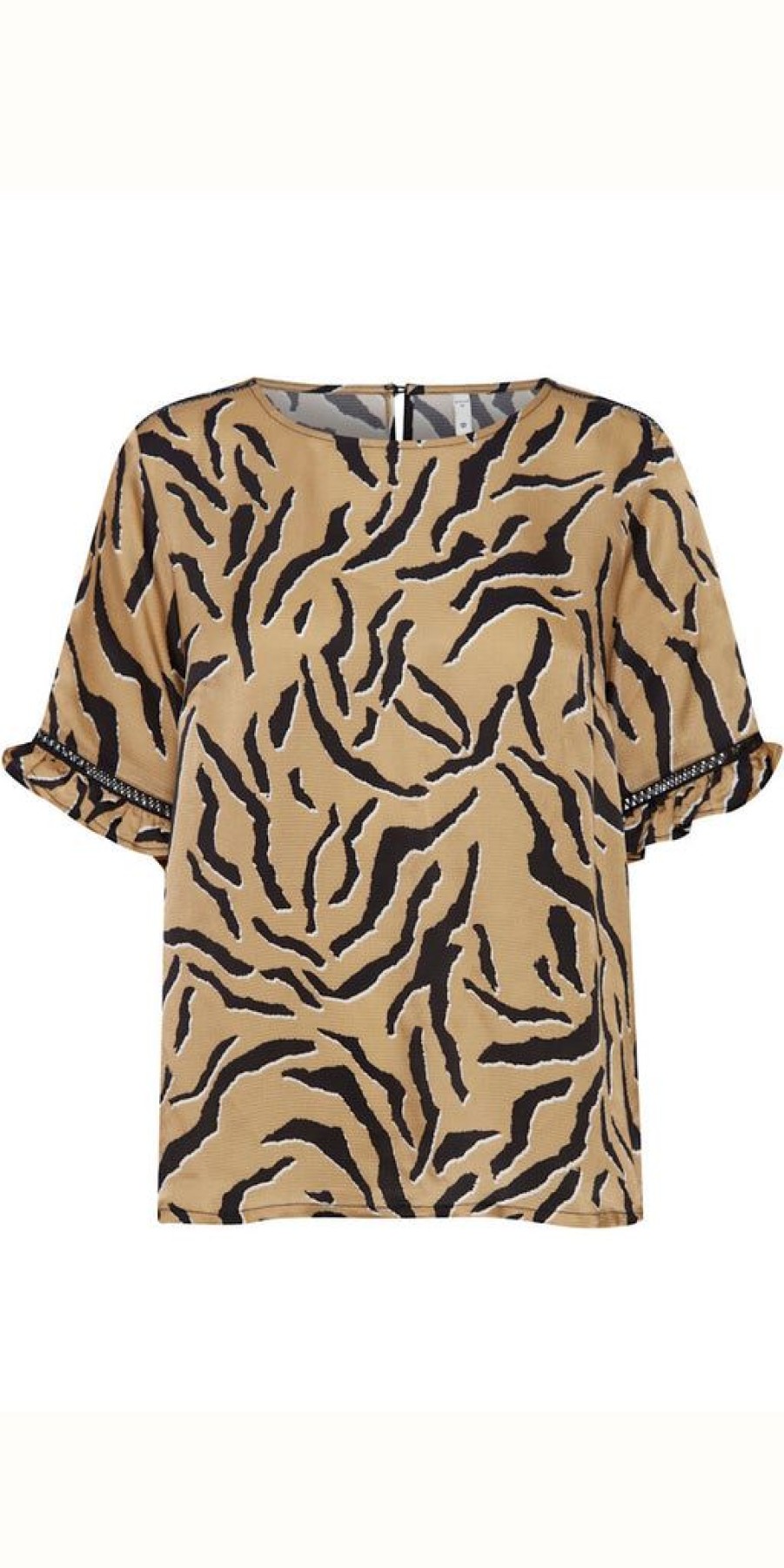 Women The Secret Closet Tops | Pulz Alisa Blouse In Brown Animal Print