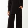 Women The Secret Closet | Relaxed Fit Ribbed Co-Ord Set In Black