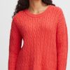 Women The Secret Closet Knitwear | B Young Manina Cable Jumper In Cayenne