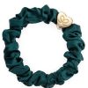 Women The Secret Closet | By Eloise Gold Heart On Green Silk Scrunchie