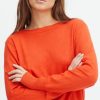 Women The Secret Closet | Pulz Sara Boatneck Zipper Pullover In Cherry Tomato