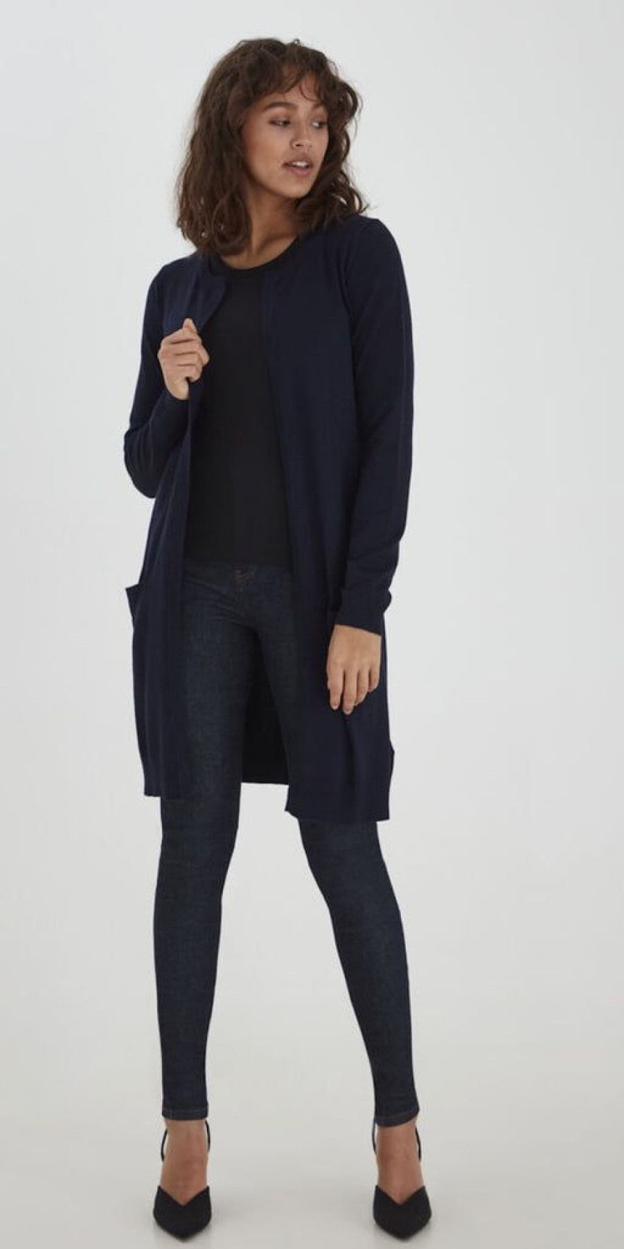 Women The Secret Closet Loungewear | Pulz Sara Longline Cardigan In Blue Marine