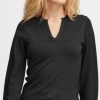 Women The Secret Closet | Pulz Sara V Neck Glitter Pullover In Black Beauty