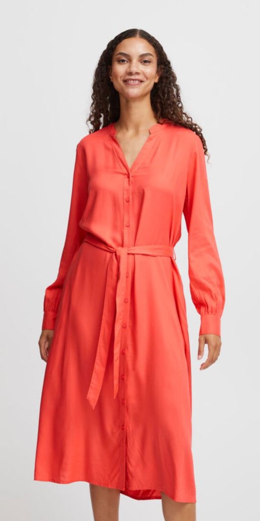 Women The Secret Closet Dresses | B Young Josa Long Shirt Dress In Cayenne